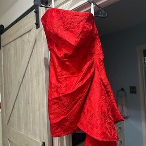 Elegant Red Strapless Dress